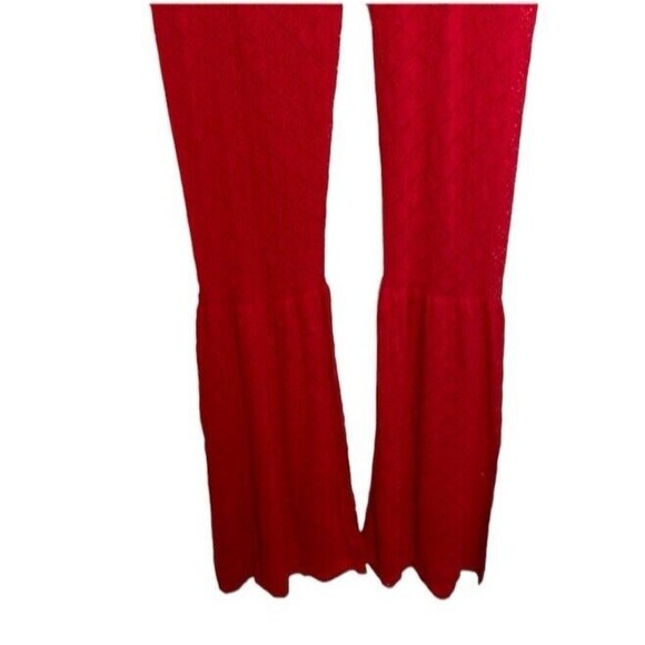 House of Harlow 1960 x REVOLVE Jeane Pant Racing Red Beach Crochet Sz large New - Picture 3 of 7
